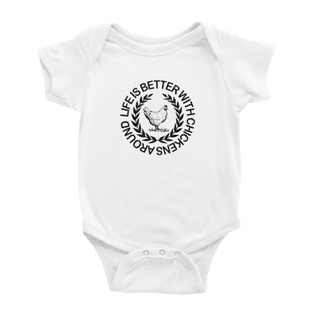 

Life is Better with Chickens Around Cute Baby One-pieces Boy Girl Unisex