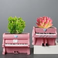 thumbnail image 2 of Succulent Pot Hollow Cartoon Colorful Small Piano Shape Flower Pot Home Decoration, 2 of 10
