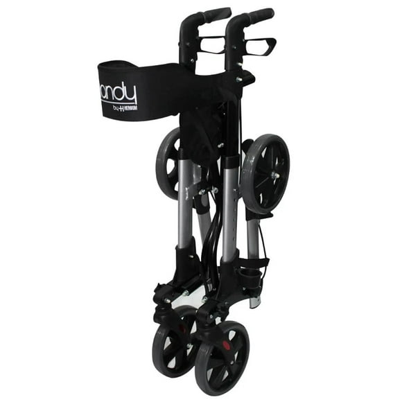 Andadera Plegable con Ruedas, Asiento y Respaldo, Porta Bastón y Ajuste de Altura -AN01-Marca Handy