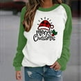 thumbnail image 2 of Odeerbi Christmas Crewneck Sweatshirts For Women 2025 Fashion Print Pullover Tops Long Sleeve Comfortable Blouse Green, 2 of 6