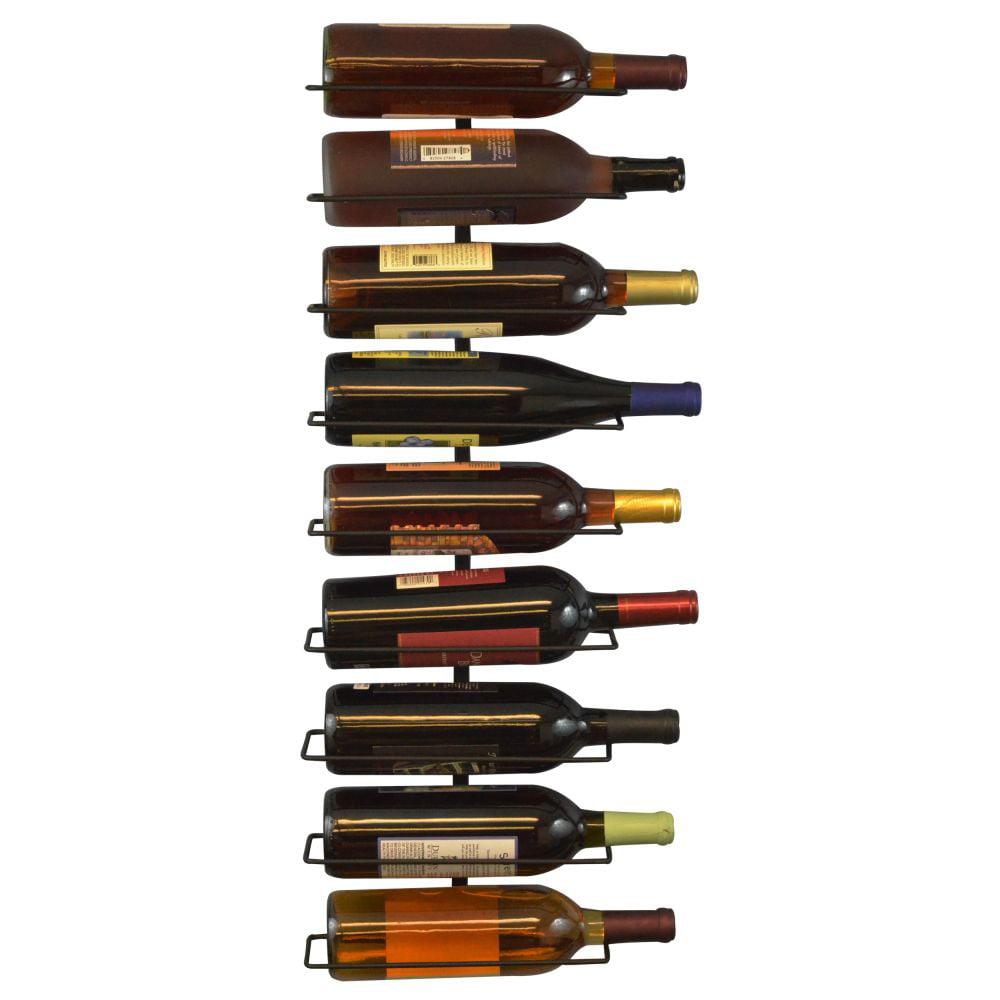 Southern Homewares Wall Mount Wine Bottle Storage Rack Holds up To 9 Bottles