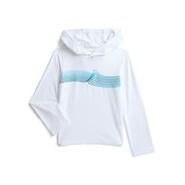 Wonder Nation Boys Hooded Rash Guard with Long Sleeves, Sizes 4-18 & Husky