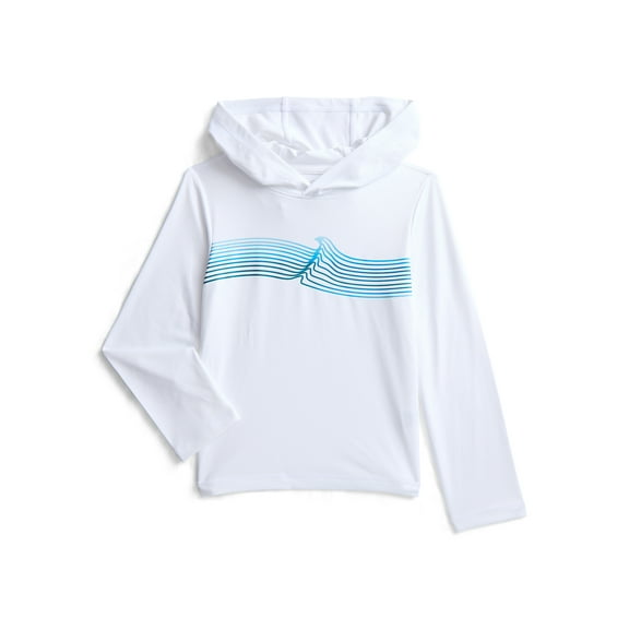 Wonder Nation Boys Hooded Rash Guard with Long Sleeves, Sizes 4-18 & Husky