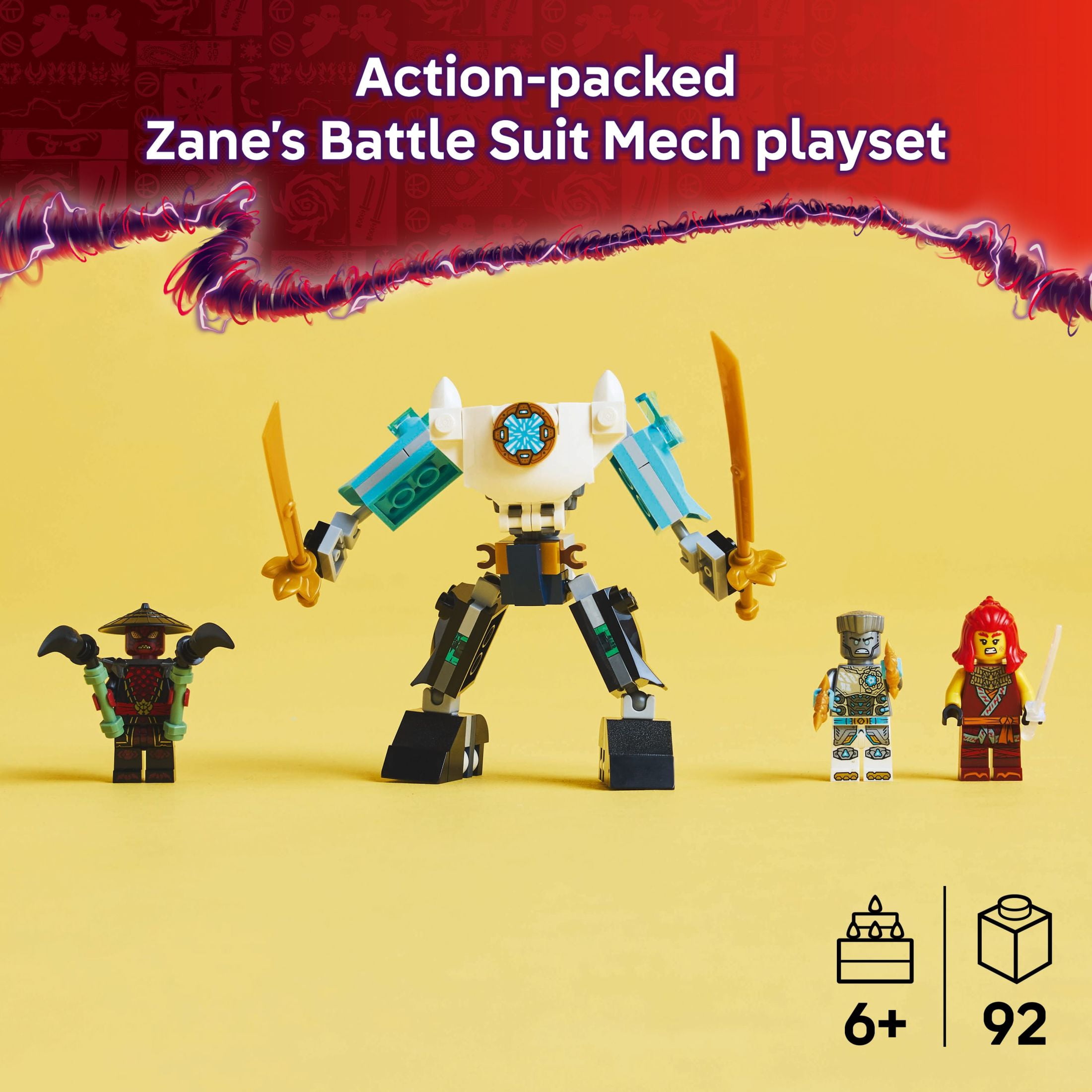 LEGO NINJAGO Zanes Battle Suit Mech Ninja Toy  Building Toy for Pretend Play for Kids, Boys and Gir(图4)