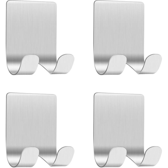 4 Pack Adhesive Razor Hooks white Stainless Steel Self Waterproof Adhesive Razor Holder