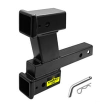 Trailer Dual Hitch Extender Adapter with 2-inch & 6-inch Riser/Drop, fit for 2" Receiver, 2-inch Solid Shank, 10000lbs Towing Capacity
