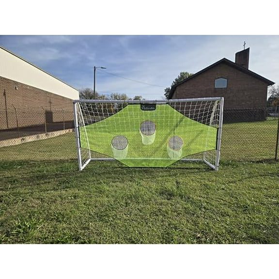 Vallerta® Soccer Goal 12x6Ft Portable Weatherproof PVC Frame with Carry Bag and Ground Stakes, SkillShot Youth Regulation Sizes for Kids and Adults, Outdoor/Indoor. (12'X6')