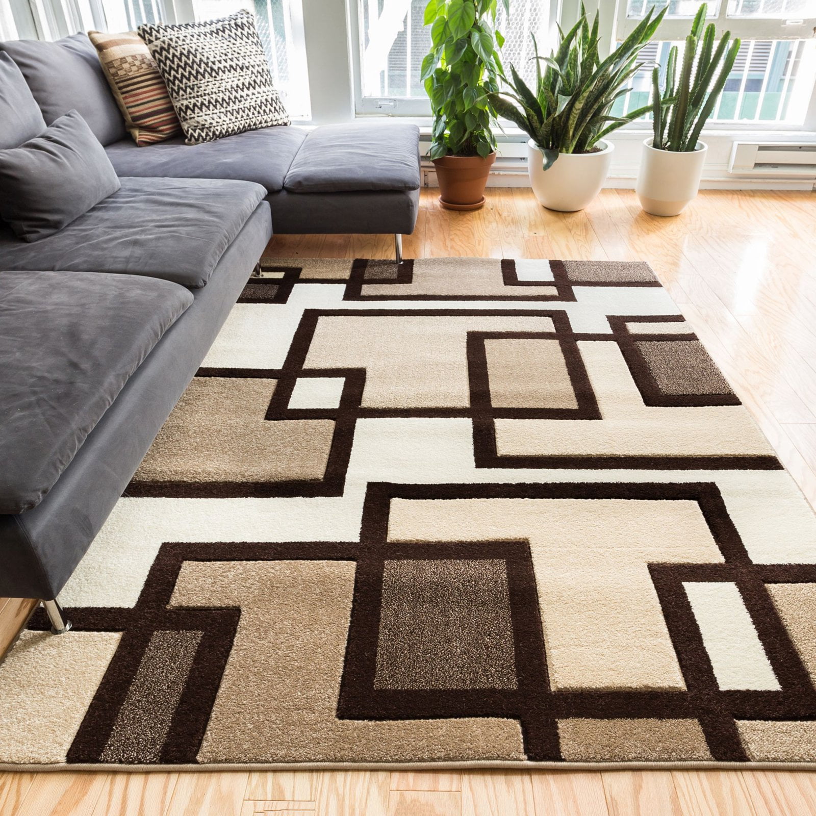 Well Woven Ruby Imagination Squares Indoor Area Rug