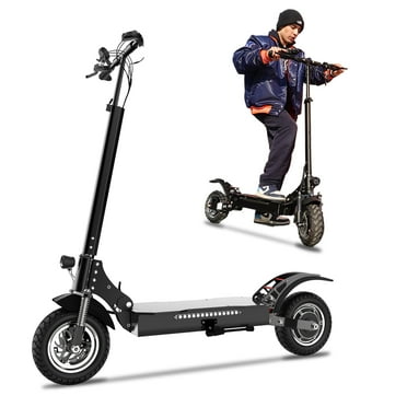 52V Electric Scooter Adults, 1600W Strong Motor, Up to 50 Miles Range 40 Mph, 10 ''Pneumatic Tires with 1217 Battery Dual Suspension & Commuting Electric Scooter
