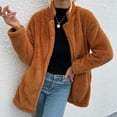 thumbnail image 4 of Manteau d'Hiver pour Femmes Chaud Uni en Peluche Allongée à Manches Longues, 4 of 6