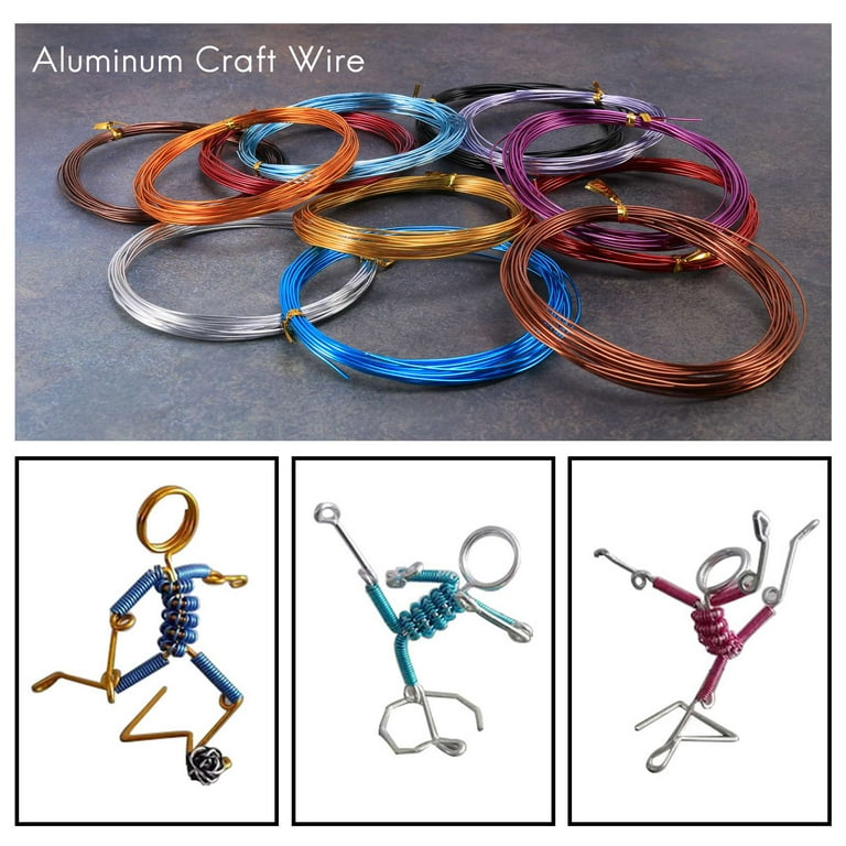 12 Rolls Assorted Colors Aluminium Craft Wire for DIY Craft, 1 mm