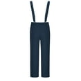 thumbnail image 3 of Jinhomg Mens Loose Fit Jumpsuits Big And Tall Linen Bib Overalls Adjujstable Strap Long Rompers With Pockets Retro Style Workwear Navy XXL, 3 of 6