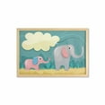 thumbnail image 1 of Animal Wall Art with Frame, Style Graphic of Animal and Mom Pastel Cloud, Printed Fabric Poster for Bathroom Living Room, 35" x 23", Cadet Blue Multicolor, by Ambesonne, 1 of 2
