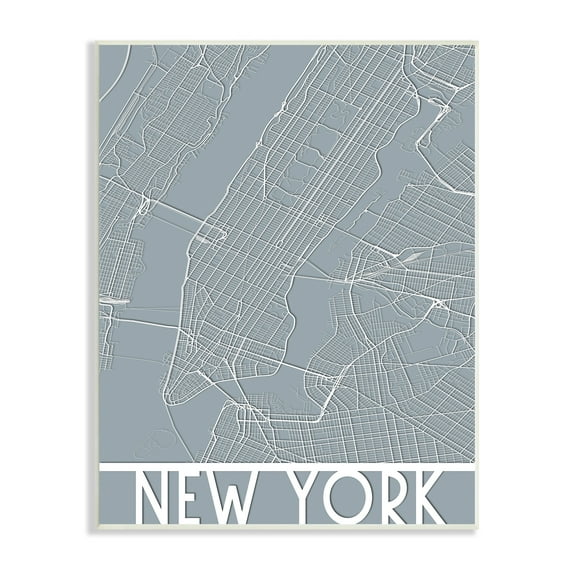 Stupell Industries New York Transportation Road Grid Geometric State Streets, 10 x 15, Design by Daphne Polselli