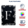 thumbnail image 4 of America Forever Winter Monogram Letter F House Flag Vertical Double Sided 28 x 40 inches Christmas Holiday Seasonal Flags for Outdoor, Yard, Porch Decoration, Silver Snowflakes Decoration, 4 of 4