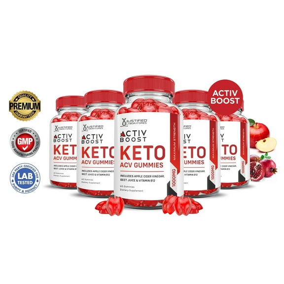 (5 Pack) Activ Keto Boost Keto ACV Gummies 1000MG Dietary Supplement 300 Gummys