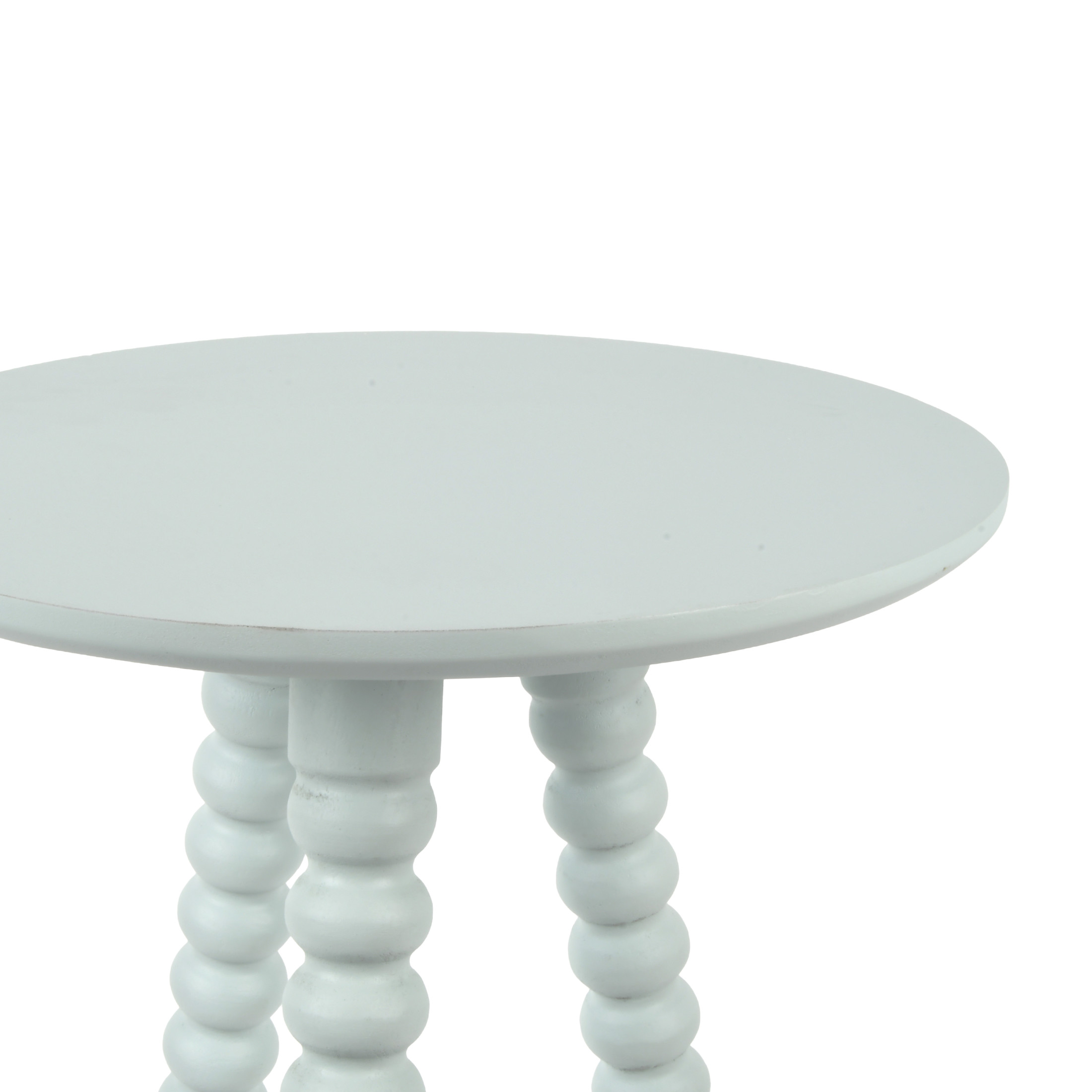 Décor Therapy Silverwood Allison Compact Round Accent Table with Turned Legs, Ice Blue