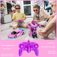 thumbnail image 4 of Auto Robot Transformable Hymaz Pink Robot Car Escala 1 18 Control Remoto Giro 360, 4 of 5