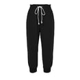 thumbnail image 5 of GUACER No Boundarie Womens Capri Sweatpants Athletic Cropped Joggers High Waisted Paperbag Lounge Pants with Pockets Drawstring, 5 of 5