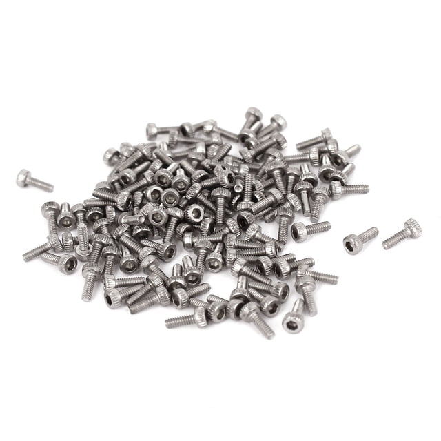 100 piezas M1.4x4mm tornillos de cabeza hexagonal de acero inoxidable de 5 mm de largo