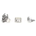 thumbnail image 2 of Punk Rings,3pcs Fashionable Vintage Punk Vintage Punk Rings Jewelry Adjustable Rings Optimal Efficiency, 2 of 8