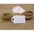 thumbnail image 1 of 100 Pcs Heart Punched Rectangular Hang Tags Wedding Favor Paper Gift Tags with Free Natural Jute Twine, 1 of 1