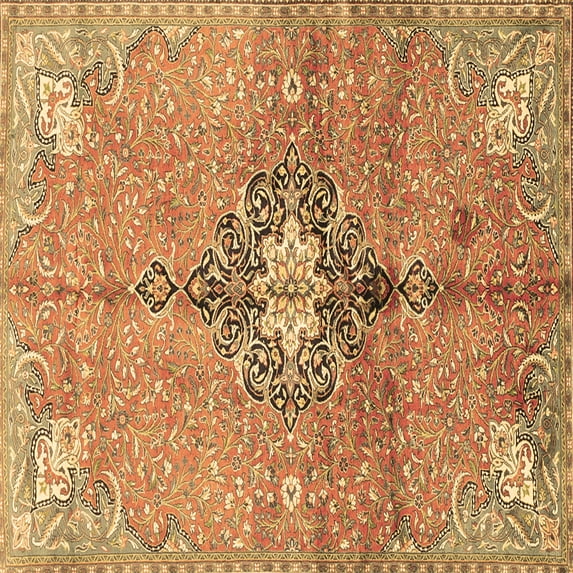 Ahgly Company Indoor Square Persian Brown Traditional Area Rugs, 5' Square