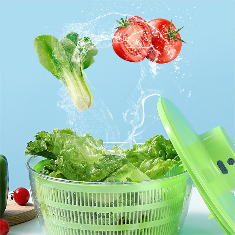 Large Salad Spinner,Vegetable Spinner Dryer Spinning Colander Vegetable Spinner  Lettuce Dryer Spinner Easy to Clean Salad Spinners, Vegetable Washer Dryer  Quick Dry off &Drain Lettuce 