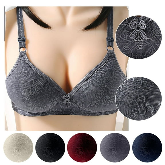 abtuhar Womens Bras No Wire,Wireless Bras for Women,Fashion Plus Size Wire Free Comfortable Push Up Hollow Out Bra Underwear
