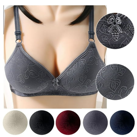 sovlvnd Discount 2024 Woman s Fashion Plus Size Soft Versatile Wire Free Casual Lightweight Comfortable Breathable Push Up Hollow Out Bra Underwear