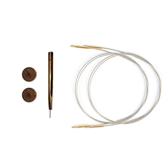 Lantern Moon Fixed Cords  30" (40" W/Tips)-Stainless Steel W/Gold Plated Connectors