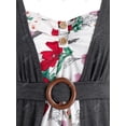 thumbnail image 3 of Vestido de Cuello con Estampado de Flores en Talla Extra Rosegal Vestidos casuales de talla grande, 3 of 5
