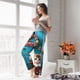 thumbnail image 5 of Balery Whimsical Cats and Flowers Scene Pantalones de pijama para mujer, pijamas ultraligeros, pantalones de estar por casa-Small, 5 of 6