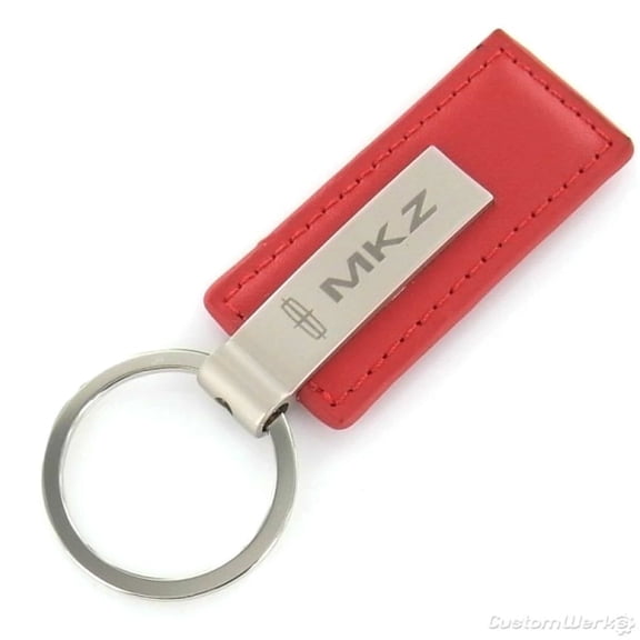 Lincoln MKZ Rectangular Leather Key Chain (Red)