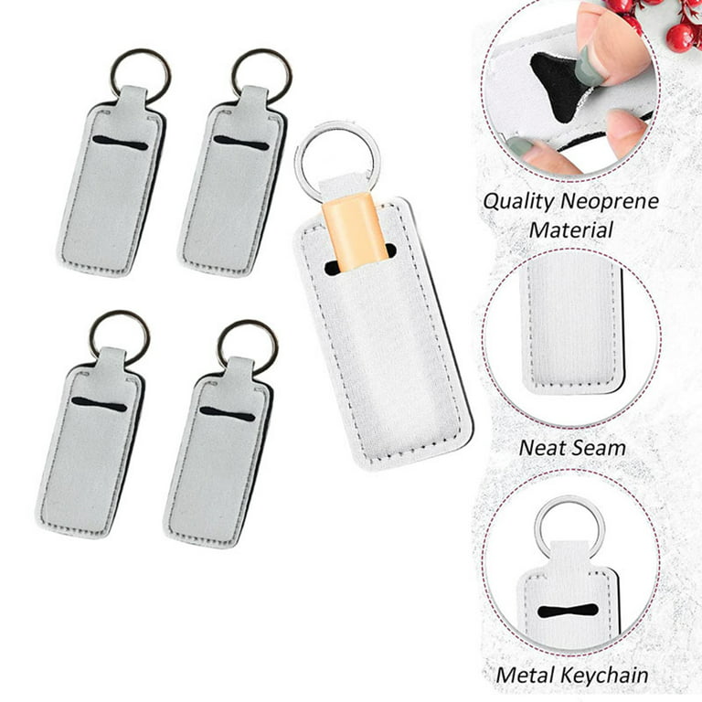 12x Pack_ Sublimation Keychain Blank Metal Keychain Blanks Bag Charm Blanks  Key Holder Blanks With Lips N Lipstick Round Shape Charms 