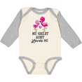 thumbnail image 3 of Inktastic My Great Aunt Loves Me with Two Flamingos Boys or Girls Long Sleeve Baby Bodysuit, 3 of 5