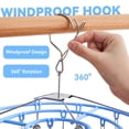 thumbnail image 6 of Clothes Drying Rack, Stainless Steel Laundry Drip Hanger with 24 Clips, Round Swivel Windproof Hook for Drying Towels, Bras, Socks, Lingerie, teen Clothing, Indoor And , 1 Drying Clip, 6 of 6