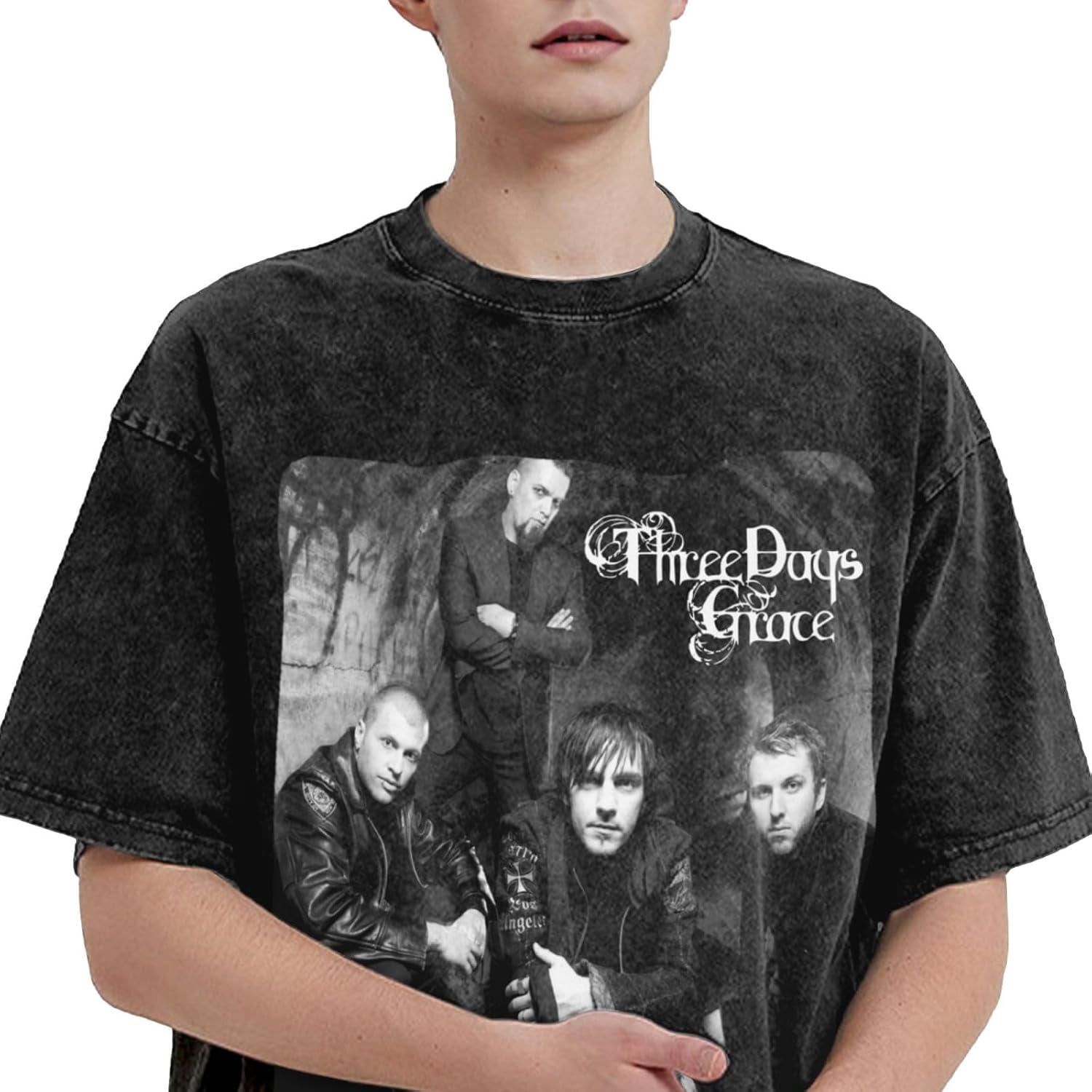 Three Days Grace グラフィックTシャツ ブラック Three Days Grace Shirt Mans Women Vintage Oversized T Shirt