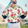 thumbnail image 6 of Balery Strawberry1 Baseball Jersey for Men Casual Button Down Shirts Short Sleeve Active Team Sports Uniform-3X-Large, 6 of 9