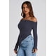 thumbnail image 5 of Remera PRETTYGARDEN Y2K Azul Marino Crop Top con Hombros Descubiertos Talle S, 5 of 9