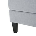 Bridger Fabric Sectional Couch with Ottoman, Light Grey