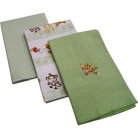 Fisher-Price Rainforest Friends 3-Pack Flannel Blankets