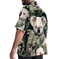 thumbnail image 3 of Koala Men's Short Sleeve Printed Button Down Beach Shirt Casual Summer Unisex Tops with Spread Collar, 3 of 6
