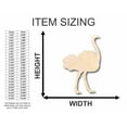 thumbnail image 2 of Unfinished Wood Ostrich Shape - Animal - Wildlife - Craft - up to 46" DIY 7" / 1/4", 2 of 3