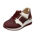 thumbnail image 3 of Leozcaa Women's Fashion Sneakers Gifts Platform Wedges Walking Shoes Lace Up Spring Fall Casual Sports Shoes, 3 of 9