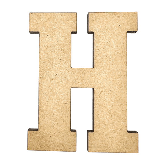 6" Tall MDF Letter H | 1/4" Thick | Krafty Supply Letters | RockTimes