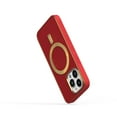 thumbnail image 3 of For Apple iPhone 15 Pro Max (6.7") Ultimate PU Leather Hybrid MagSafe Compatible Bumper Gold Frame Protection Cover ,Xpm Phone Case [ Red ], 3 of 6