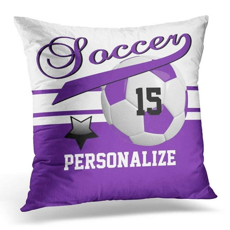 ARTJIA Purple Team Sport Jersey All Star Soccer Black Goal Pillowcase Cover 20x20 (Best Soccer Jersey Design)