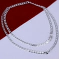 thumbnail image 6 of EOEMY 2Pcs 925 Sterling Silver Jewelry Flat Full Sideways Chain Necklace 4mm N132-18 Inch, 6 of 8