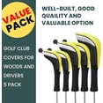 thumbnail image 2 of FINGER TEN Golf Club Head Covers Woods Driver Fairway Hybrid 3/4/5 Set, Headcovers Men 1 3 5 7 X Interchangeable Number Tag, Fit All Wood Clubs, 2 of 7